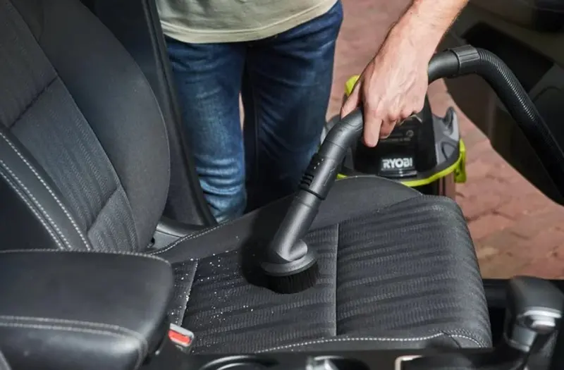 Пилосос акумуляторний будівельний RYOBI R18WDV-0 ONE+ (+ Всмоктуючий шланг, ручка, телескопічна штанга, насадка для підлоги, щіл — Photo 4