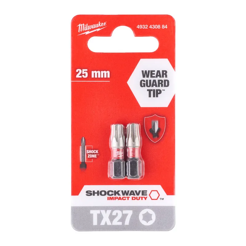 Біта SHOCKWAVE MILWAUKEE, TX27, 25мм, (2шт) — Photo 1