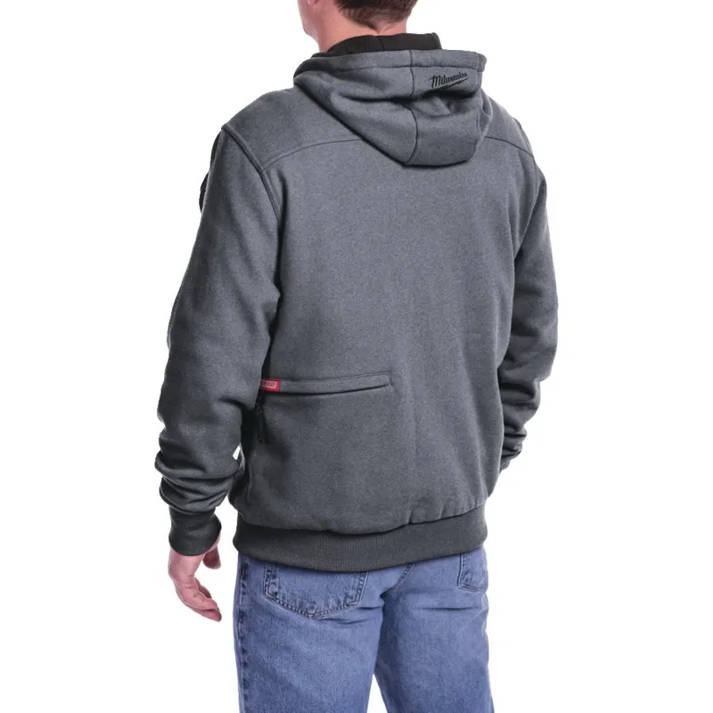 Куртка (толстовка) з електропідігрівом акумуляторна MILWAUKEE, M12 HH GREY3-0 (XL), сіра — Photo 4
