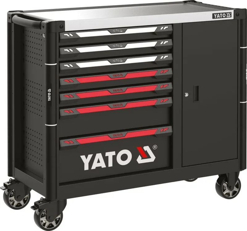 Шафа-візок для інструментів YATO з 7 шуфлядами і додатк. скринькою, 1100х 990х 480 мм [1]