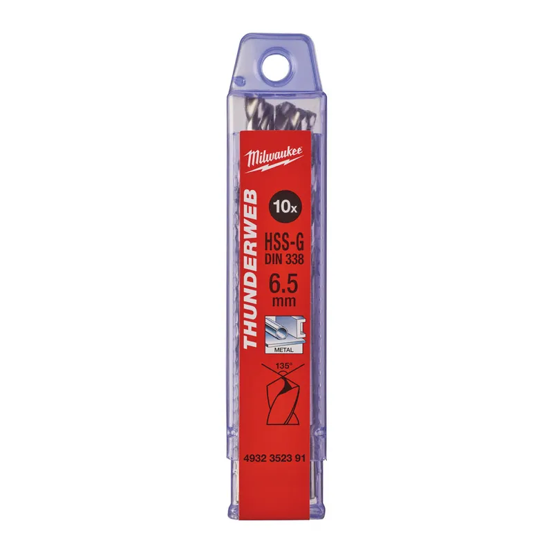 Свердло по металу THUNDERWEB HSS-G MILWAUKEE DIN338, діаметр 6,5 x 101 мм (10шт)