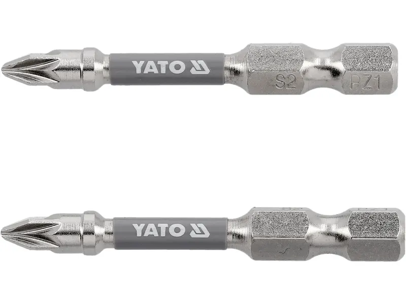 Насадка викруткова YATO PZ1 х 50мм. HEX 1/4", покрита нікелем, 2шт.[10]
