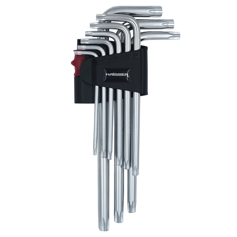 (48115) Набір Г-подібних ключів TORX подовж з отв 9 од T10-50, HAISSER