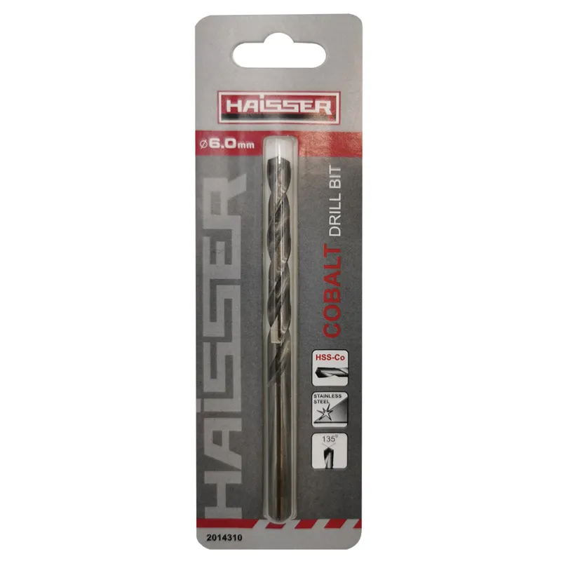 Свердло по металу HSS COBALT INDUSTRIAL - 6.0х57х93мм DIN 338 уп.1шт (HAISSER)