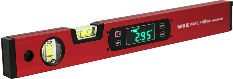 Рівень електронний з LED-дисплеєм YATO: L= 400 мм, магнітний, алюмінієвий корпус [30]