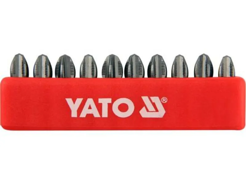 Набір насадок викруткових YATO : "Philips" PН3 x 25 мм. HEX 1/4" 10 шт. [25/200]