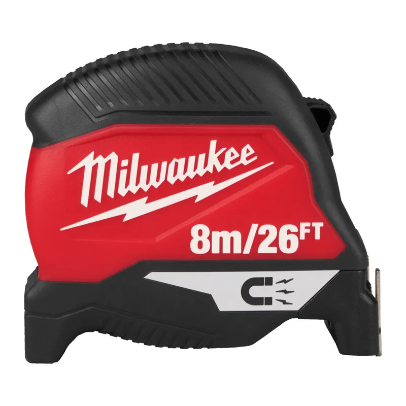 Рулетка магнітна MAGNETIC MILWAUKEE (Gen4), (полотно 30мм), 8м/26ft
