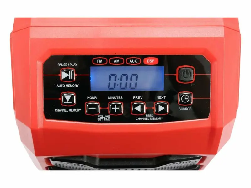 Радіо від електромережі- 230 В і акумулятора Li-Ion 18 V YATO гучномовець- 3 Вт, частоти FM, AM, Blu — Photo 3