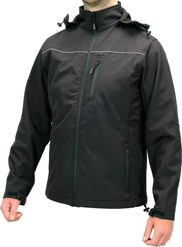 Куртка робоча SOFTSHELL з прикріпн капюшоном YATO розм S, чорна, 3 кишені, 96% поліест і 4% спандекс — Photo 3