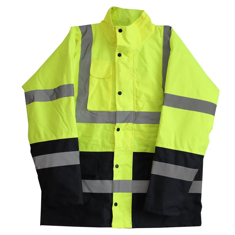 Куртка сигнальна (Oxford 300D) (68х83 см, рукав 66 см) XL з капюшоном, жовта WERK