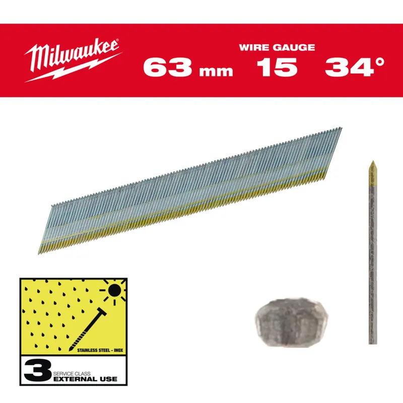Набір цвяхів для нейлера 15G/34 /38мм INOX (2500 шт)