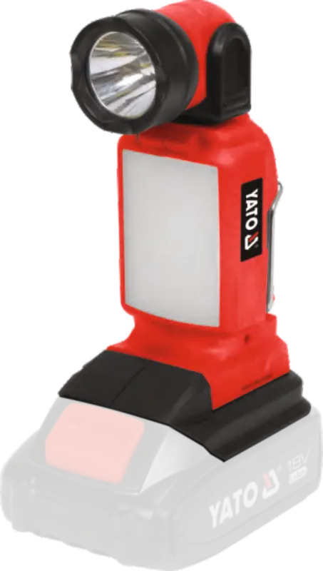 Ліхтар акумуляторний COB і SMD-діод. YATO 18В 2.5/1.2 Вт,250/100 Lm,оберт- 90°/180°(БЕЗ АКУМУЛЯТОРА)