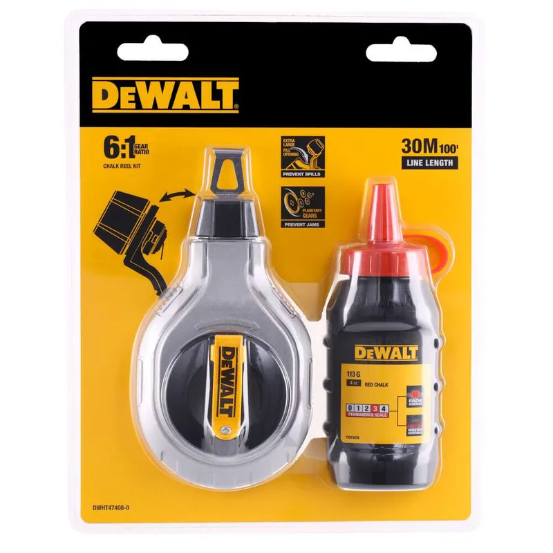 Шнур розмічальний довжиною 30 м в комплекті з крейдяним порошком DeWALT DWHT47408-0 — Photo 2