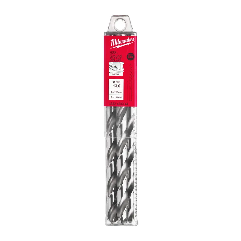 Свердло по металу HSS-G MILWAUKEE DIN340, діаметр 13,0х205мм, (5шт)