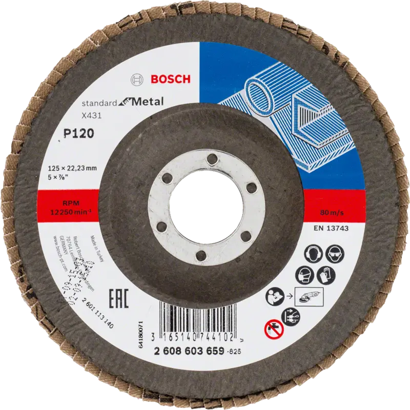 Пелюстковий шліфкруг X431 Standard for Metal, 125 мм, K120 кут.