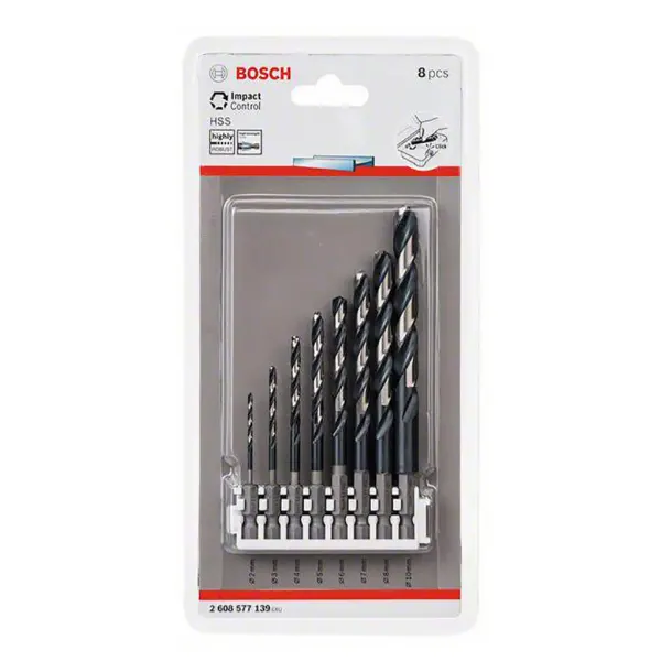 PRO Касета 8 свердел по металу Impact Control 2, 3, 4, 5, 6, 7, 8, 10 мм
