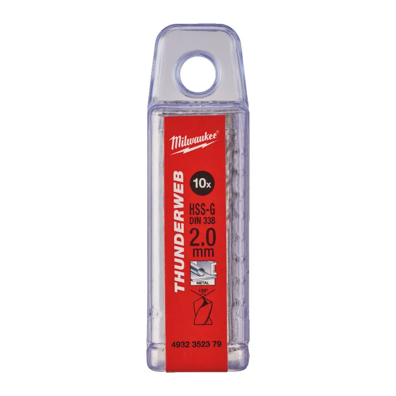 Свердло по металу THUNDERWEB HSS-G MILWAUKEE DIN338, діаметр 2,0 x 49 мм, (10шт)