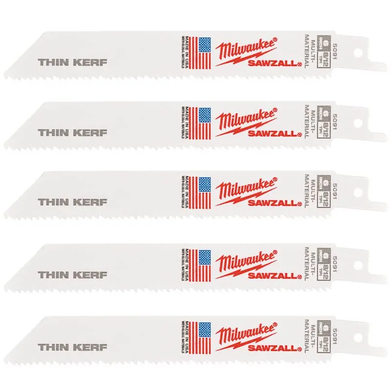 Полотно для шабельних пил THIN KERF MILWAUKEE, 150/3,1/2,1мм, (5шт), (універсальне)