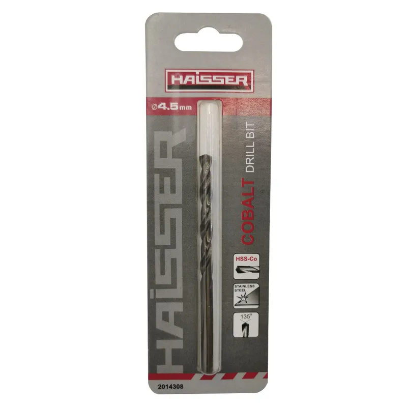 Свердло по металу HSS COBALT INDUSTRIAL - 4.5х47х80мм DIN 338 уп.1шт (HAISSER)