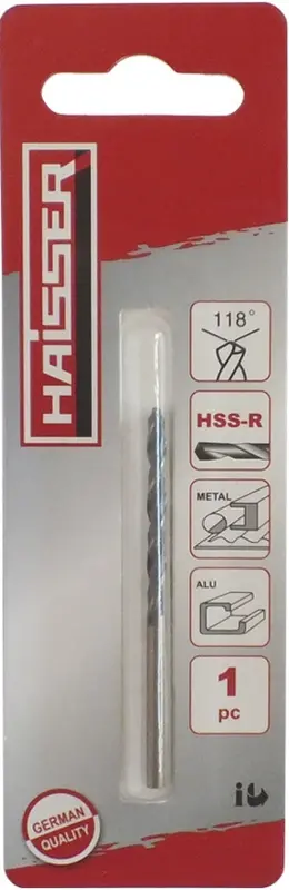 Свердло по металу HSS - 4.0х78х119мм DIN 340, уп.1шт (HAISSER)