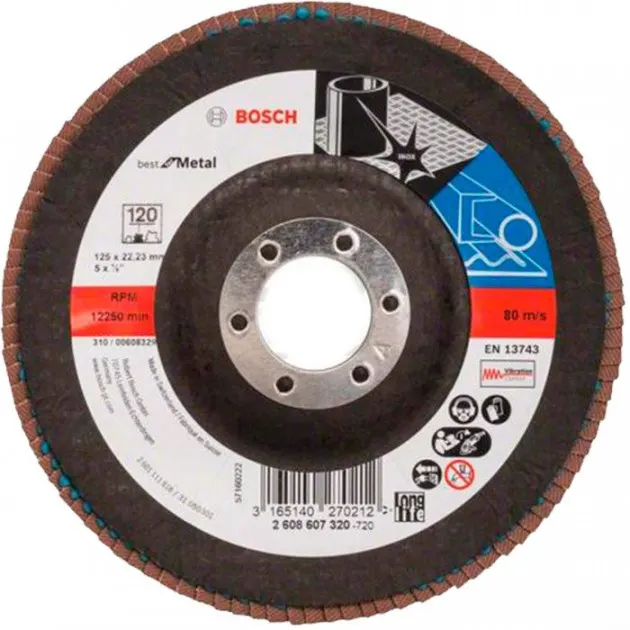 PRO Пелюстковий шліфкруг X571 Best for Metal and Inox 125 мм K120 кут.