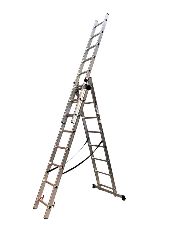 Драбина алюмінієва трисекційна GTM KME308 3x8 сходинок 2.18-4.88м (KME308)