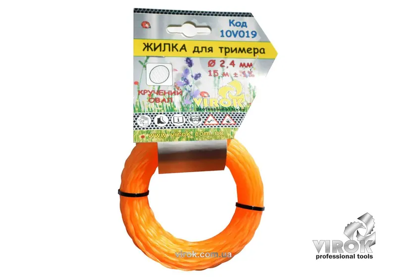 Жилка для тримера "Кручений ОВАЛ" TM VIROK : Ø= 3.0 мм, l= 15 м