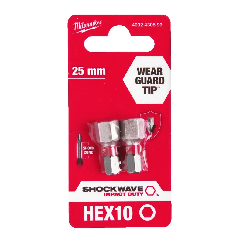 Біта SHOCKWAVE MILWAUKEE, Hex10, 25мм, (2шт) — Photo 1