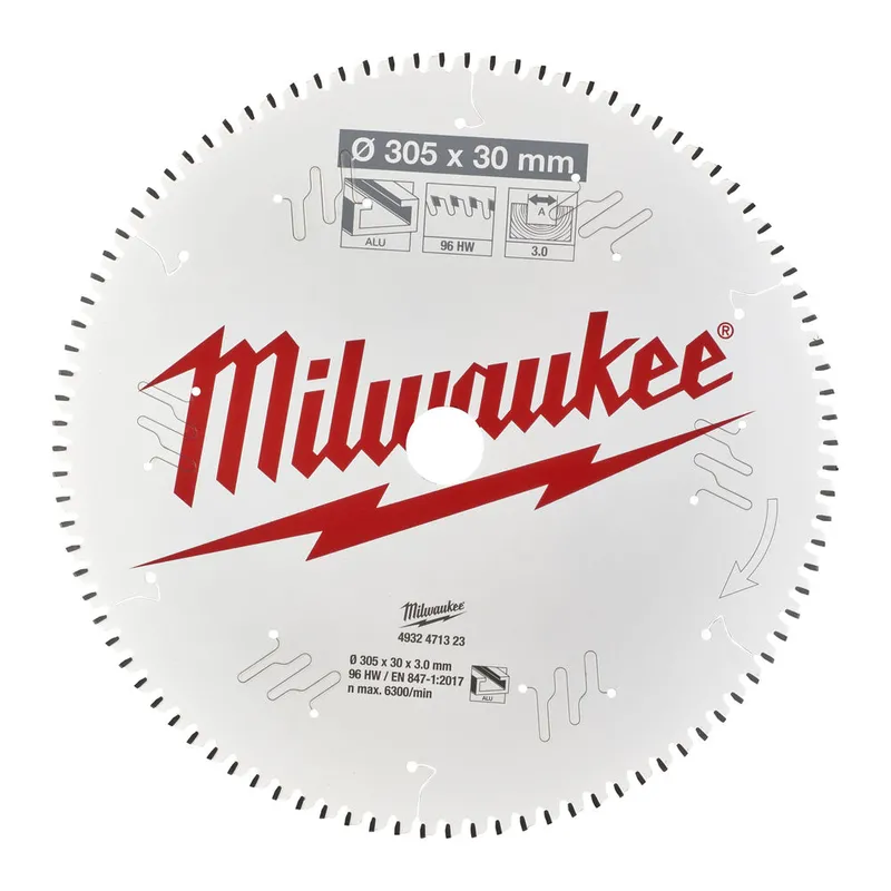 Диск пиляльний Alu PFTE MILWAUKEE, діаметр 305х30х3,0мм, 96 зуб. — Photo 1