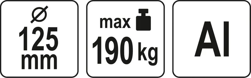 Присоски для монтажу скла (алюміній) YATO: 3-ри чашки Ø= 125 мм, m= 190 кг, 345х 282х 7 мм [12/96] — Photo 3