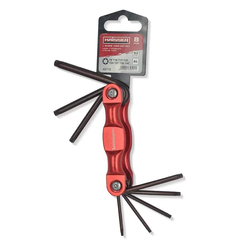 Набір розкл. Г-под. ключів TORX 8 од., T9-T40, алюм. корп., HAISSER 48119