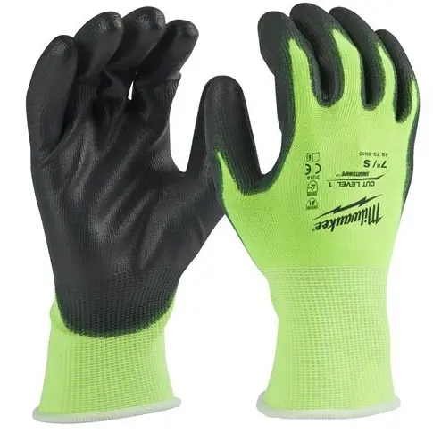 Рукавиці Hi-Vis сигнальні MILWAUKEE, з опором порізам 1/A рівня, розмір 11/XXL — Photo 1