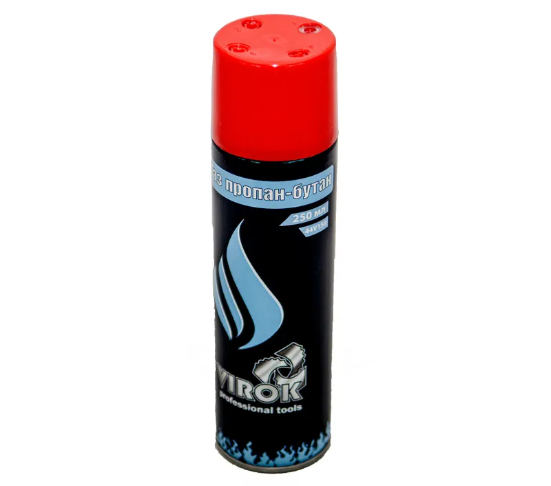 Балон газовий для запальничок VIROK 150g/250ml. 1-разовий (4 перехідників на кришці) [12 шт/уп] — Photo 2