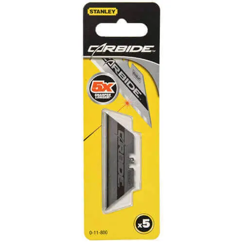 Леза запасні для опоряджувальних робіт, трапецевідние Carbide, довжиною 62 мм, шириною 19 мм, товщиною 0.6 мм, 5 штук STANLEY 0-11-800 — Photo 3