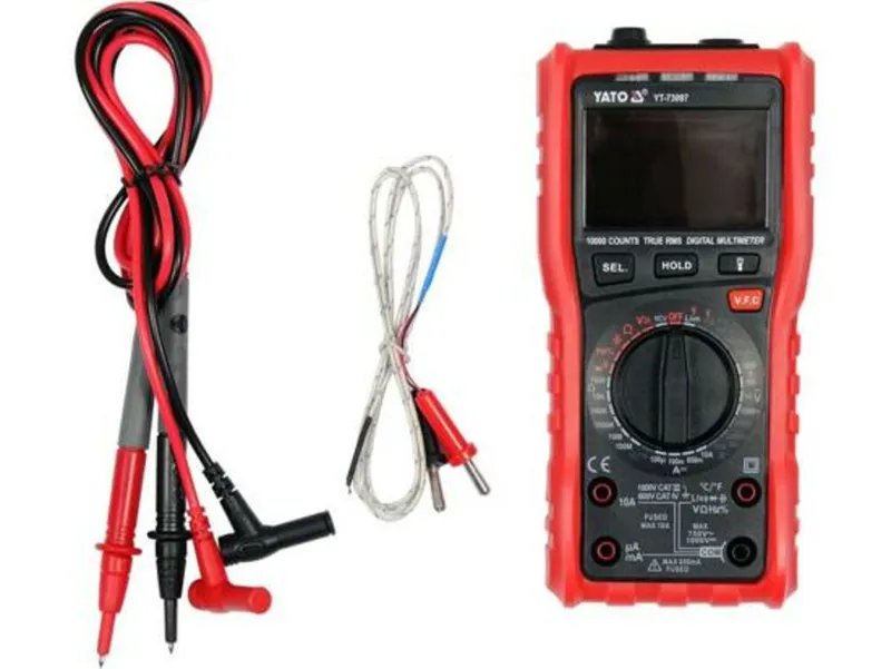Мультиметр TRUE RMS Z електричних параметрів YATO з LCD-цифровим діапазоном 9999(DW)