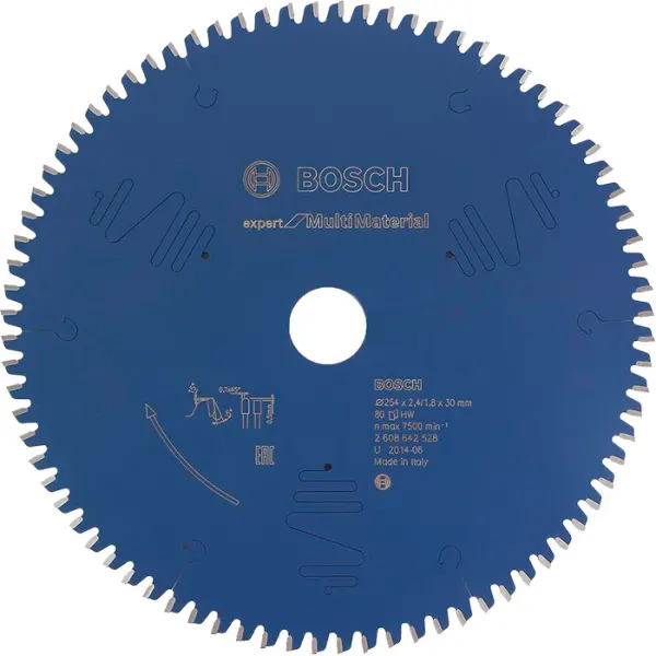 Expert for Multimaterial торці. пила 254x30x2.4 / 1.8 80T TCG neg