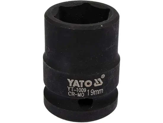 Головка торцева ударна 6-гранна YATO : квадрат 1/2", М= 19 мм, L= 39 мм [40/160]