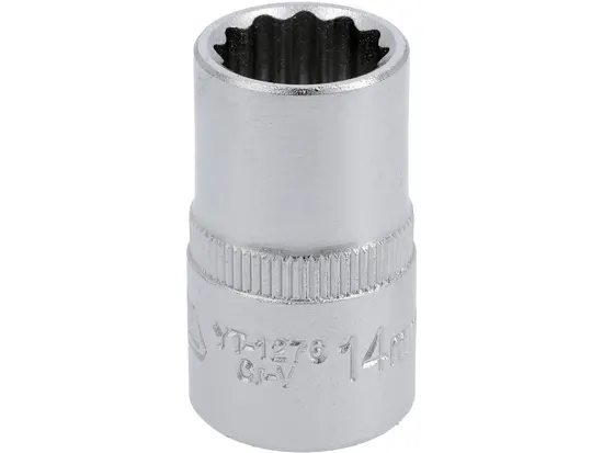 Головка торцева 12-гранна YATO : квадрат 1/2", М= 14 мм, L= 38 мм [12/120/240]