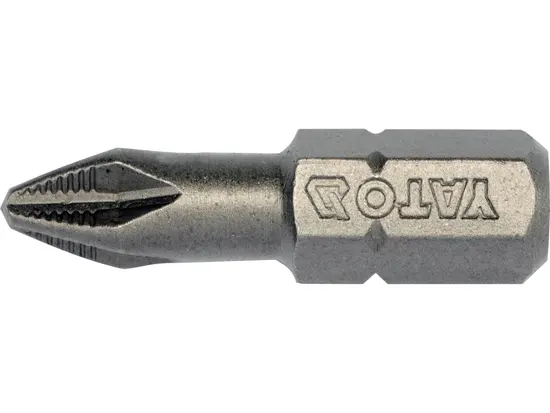 Насадка викруткова YATO : "Philips" PН2 x 25 мм. HEX 1/4". 10 (Уп/Шт.) [25/200]