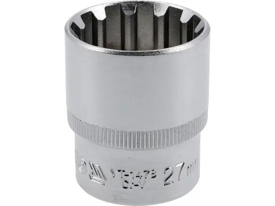 Головка торцева YATO : квадрат 1/2", "Spline", M= 27 мм, L= 42 мм [12/60/120]