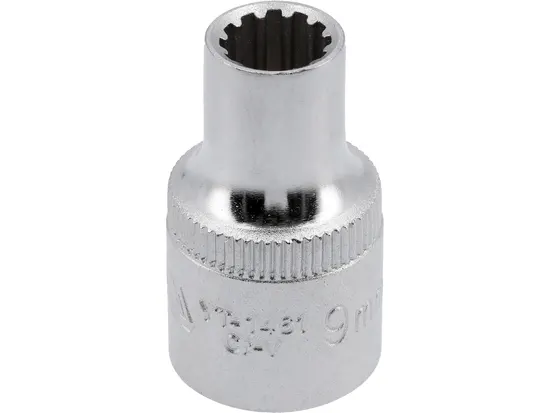 Головка торцева YATO : квадрат 1/2", "Spline", M= 9 мм, L= 38 мм [12/120/240]