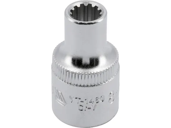 Головка торцева YATO : квадрат 1/2", "Spline", M= 8 мм, L= 38 мм [12/120/240]