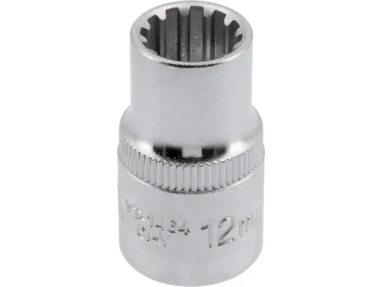 Головка торцева YATO : квадрат 1/2", "Spline", M= 12 мм, L= 38 мм [12/120/240]