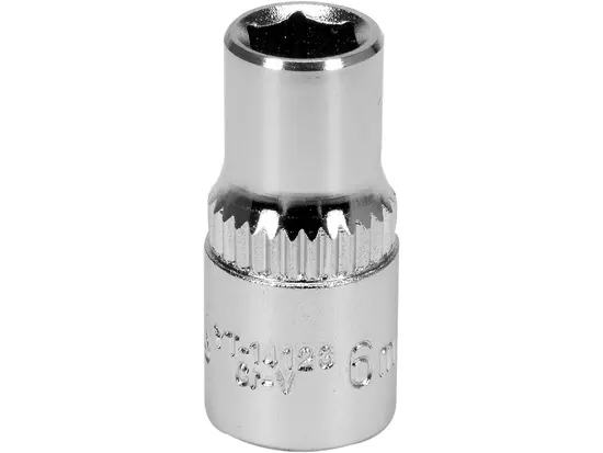 Головка торцева 6-гранна YATO : квадрат 1/4", М6, CrV [Блістер] [12/360]