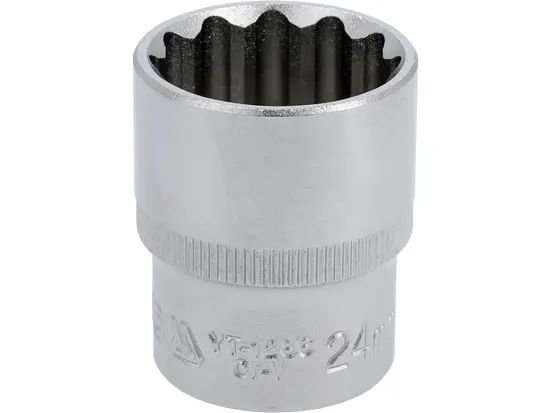 Головка торцева 12-гранна YATO : квадрат 1/2", М= 24 мм, L= 38 мм [12/60/120]
