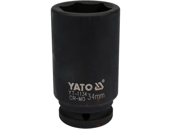Головка торцева ударна 6-гранна YATO : подовжена, квадрат 3/4", М= 34 мм, L= 90 мм [6/24]