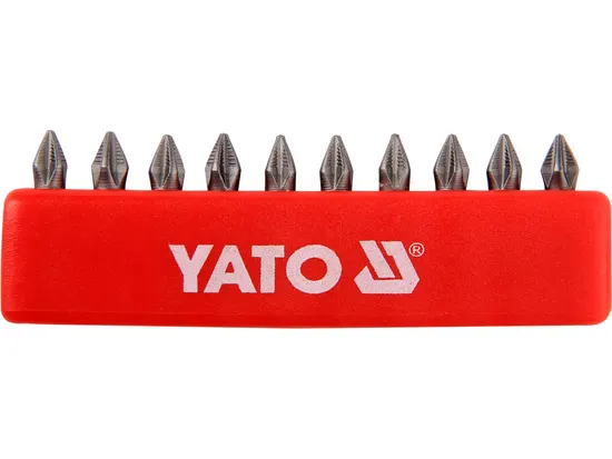 Набір насадок викруткових YATO : "Philips" PН1 x 25 мм. HEX 1/4" 10 шт. [25/200]