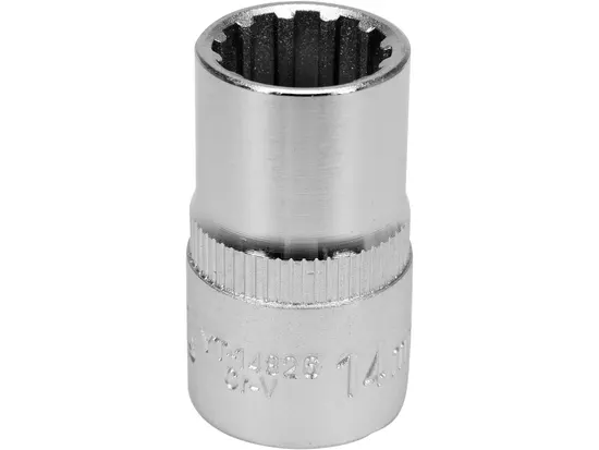 Головка торцева YATO : квадрат 1/2", SPLINE M14 мм, L= 38 мм. CrV [Блістер] [10/200]