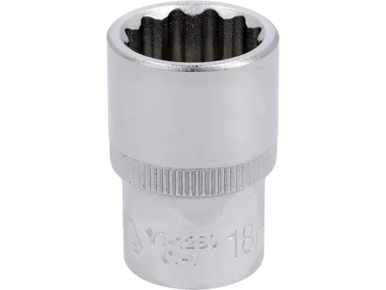 Головка торцева 12-гранна YATO : квадрат 1/2", М= 18 мм, L= 38 мм [12/120/240]