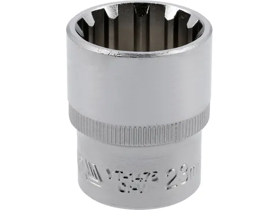 Головка торцева YATO : квадрат 1/2", "Spline", M= 23 мм, L= 38 мм [12/60/120]